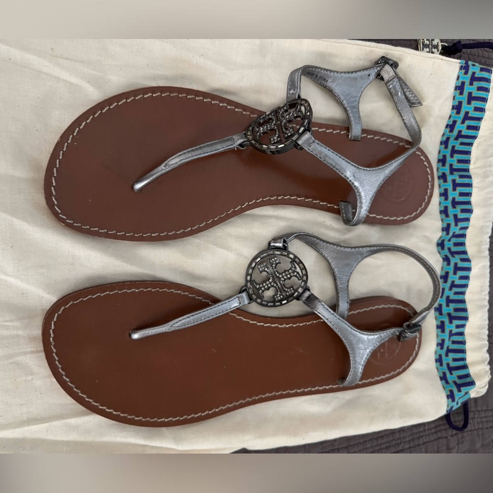 Tory Burch Silver Sandals